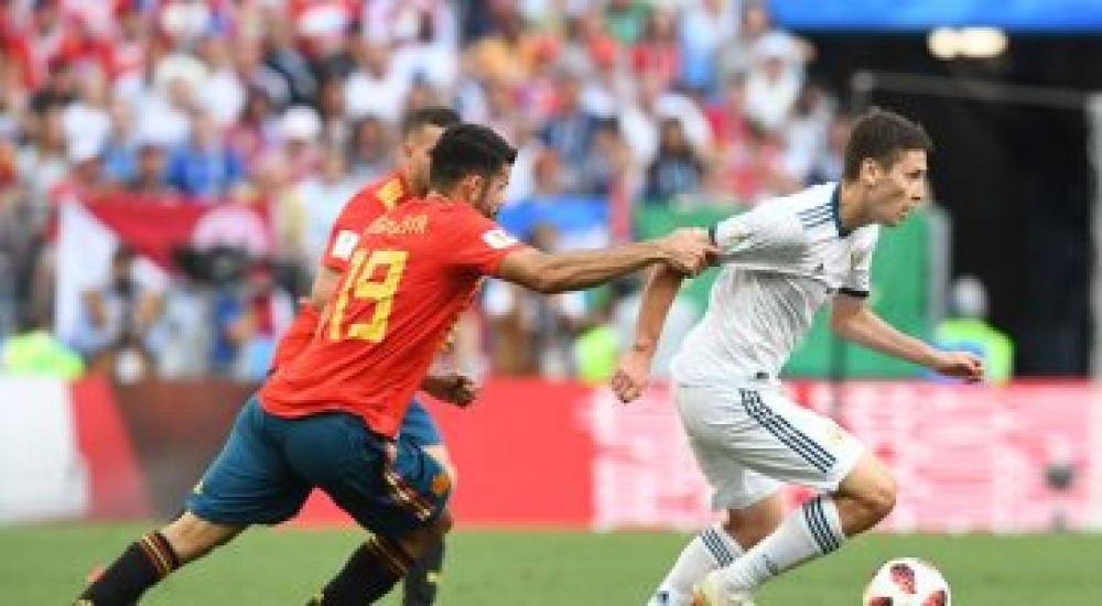 التبديل الرابع ظهر في الشوط الإضافي الأول من مباراة إسبانيا وروسيا
