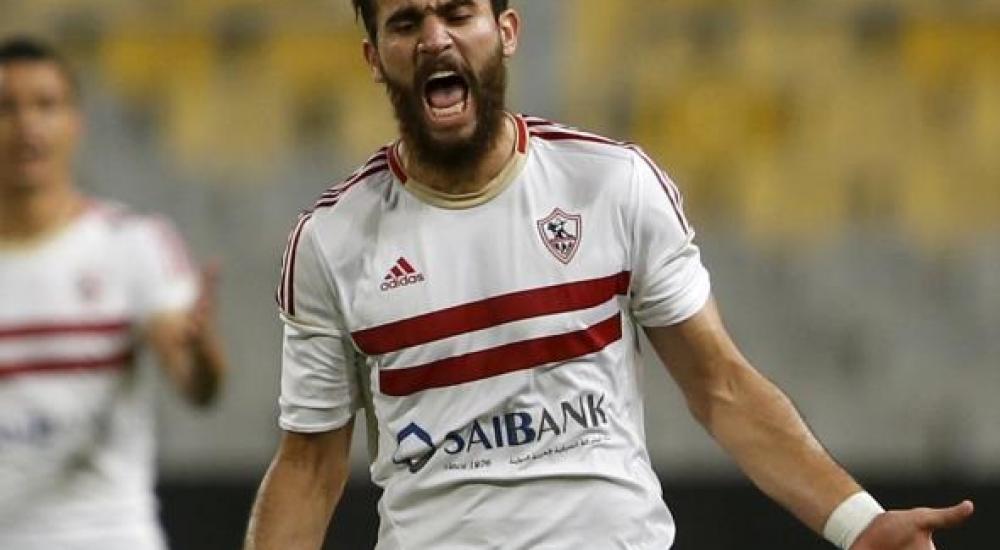 باسم مرسي لاعب الزمالك تعرض للطرد في المباراة