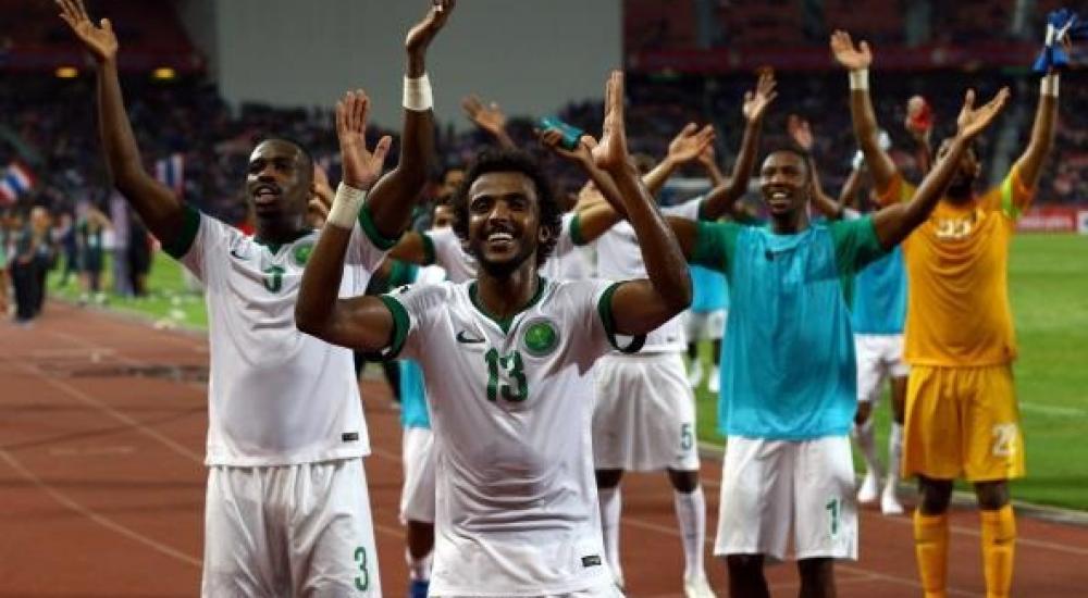 فرحة لاعبي السعودية بالتأهل للمونديال