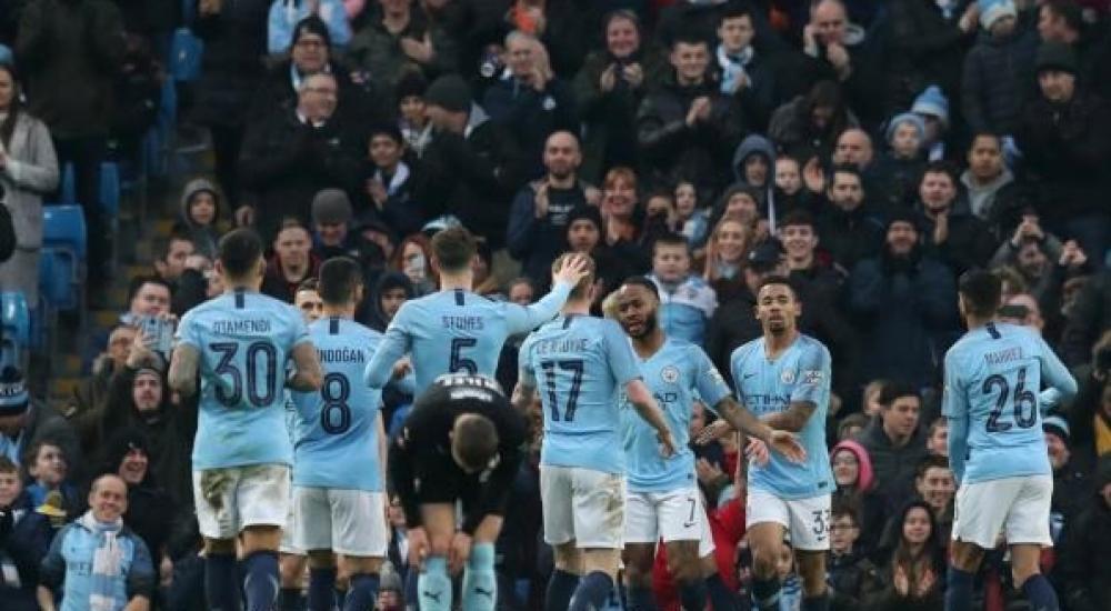 فرحة لاعبي السيتي بالفوز