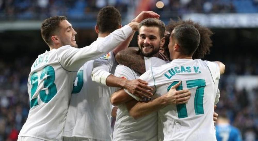 فرحة لاعبي ريال مدريد بالفوز الكبير