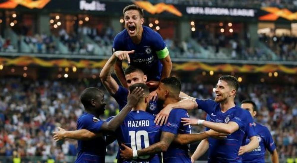 فرحة لاعبي تشيلسي