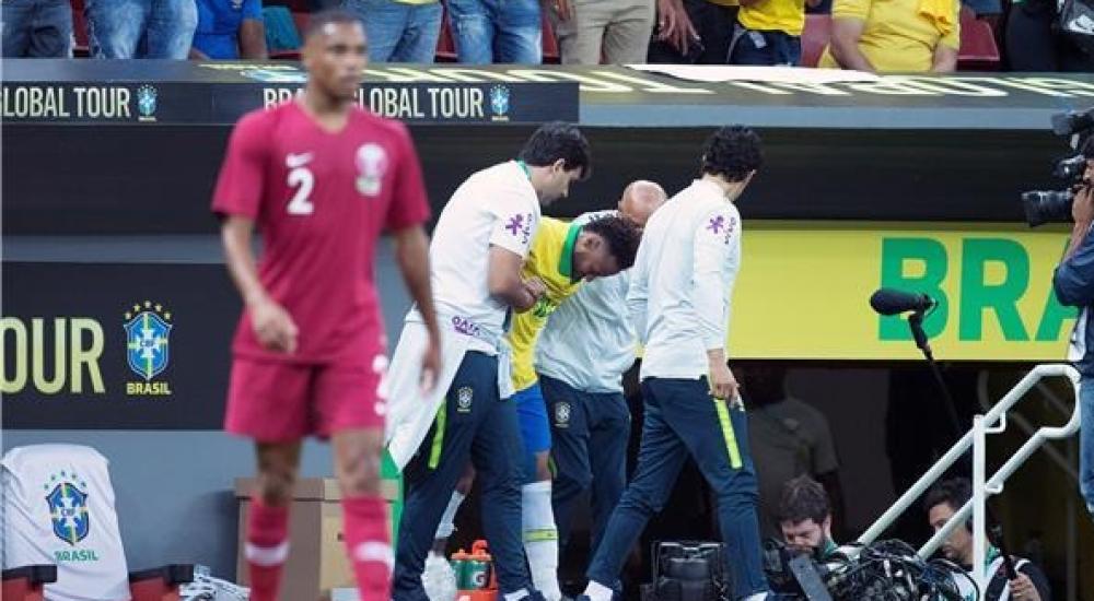 نيمار تعرض للإصابة في مباراة قطر الودية