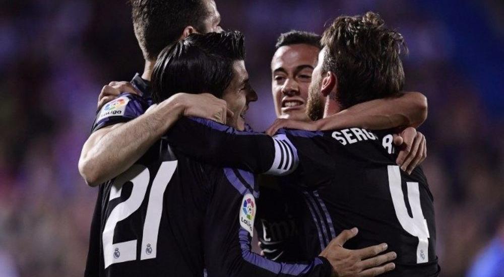 فرحة لاعبي ريال مدريد بالفوز