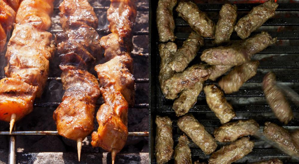 طبق كباب وكفتة