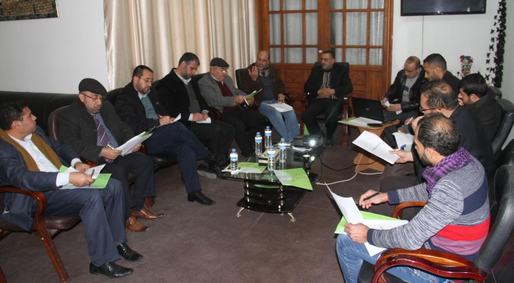 جانب من اجتماع تأسيس أول أكاديمية فنية في قطاع غزة