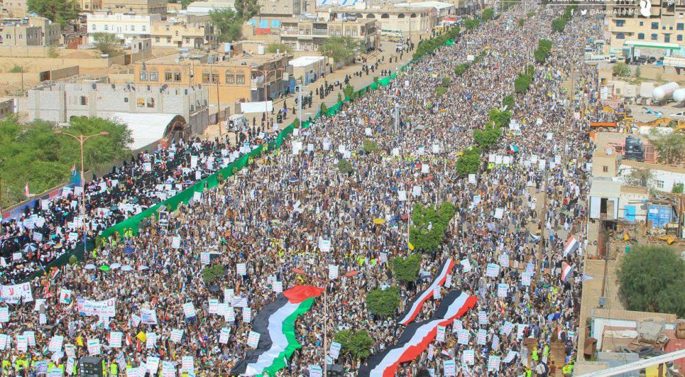 مسيرة جماهيرية حاشدة بصنعاء دعما لفلسطين