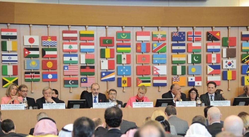 جانب من مؤتمر روما لدعم أونروا