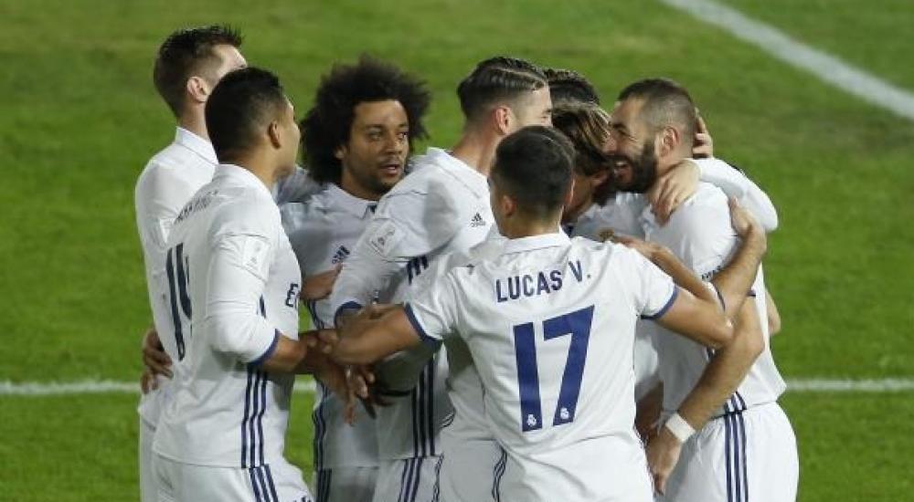 فرحة لاعبي الريال بالفوز بلقب البطولة