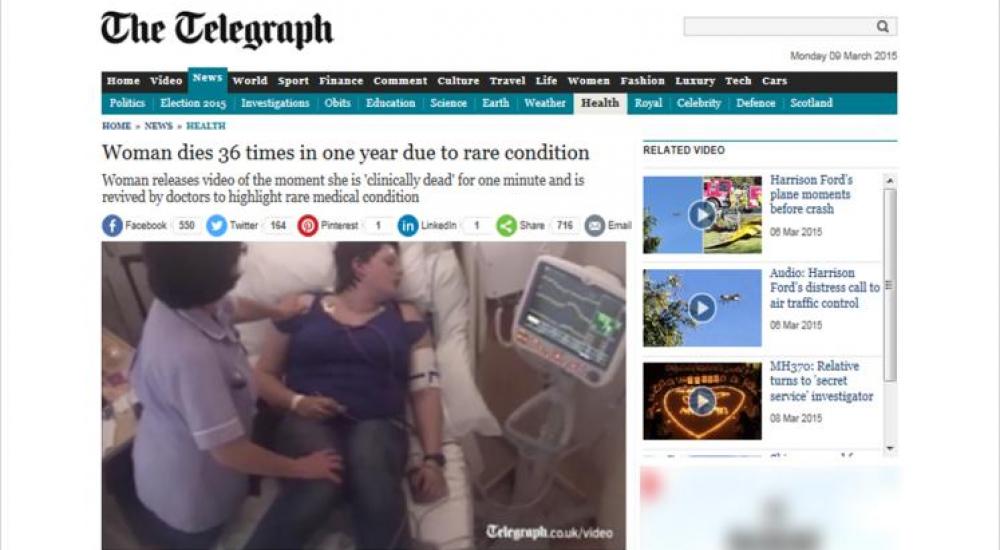 فتاة تعود من الموت 36 مرة