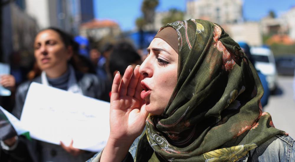  وقفة تضامنية أمام مبنى منظمة التحرير في رام الله