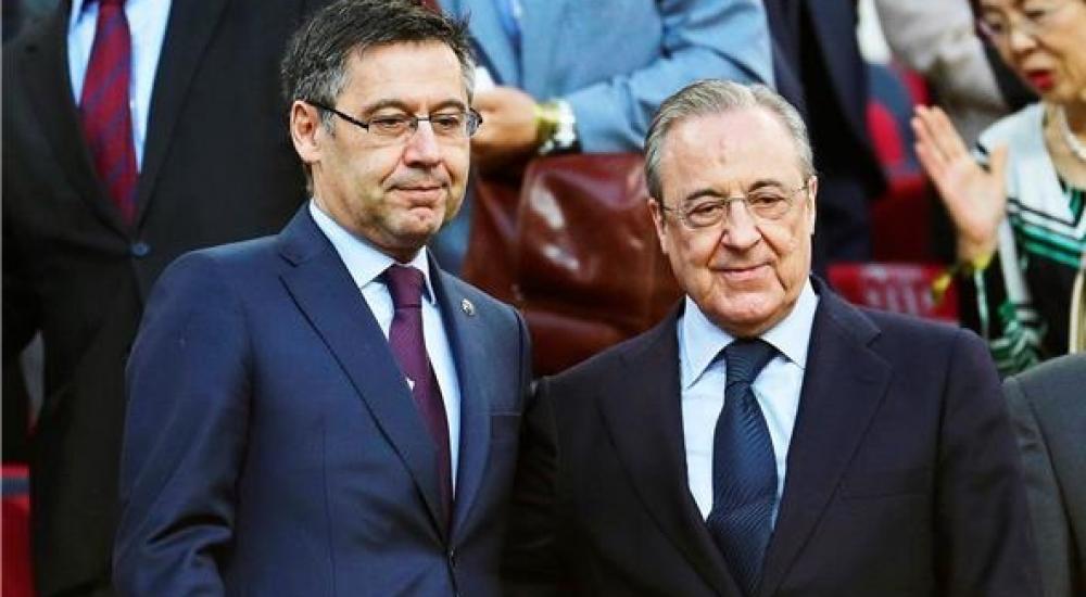 رئيسا ريال مدريد وبرشلونة بيريز وبارتوميو