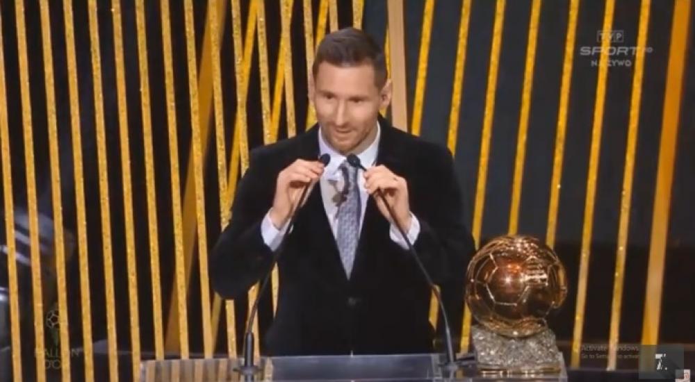 ميسي يتحدث بعد الفوز بالجائزة