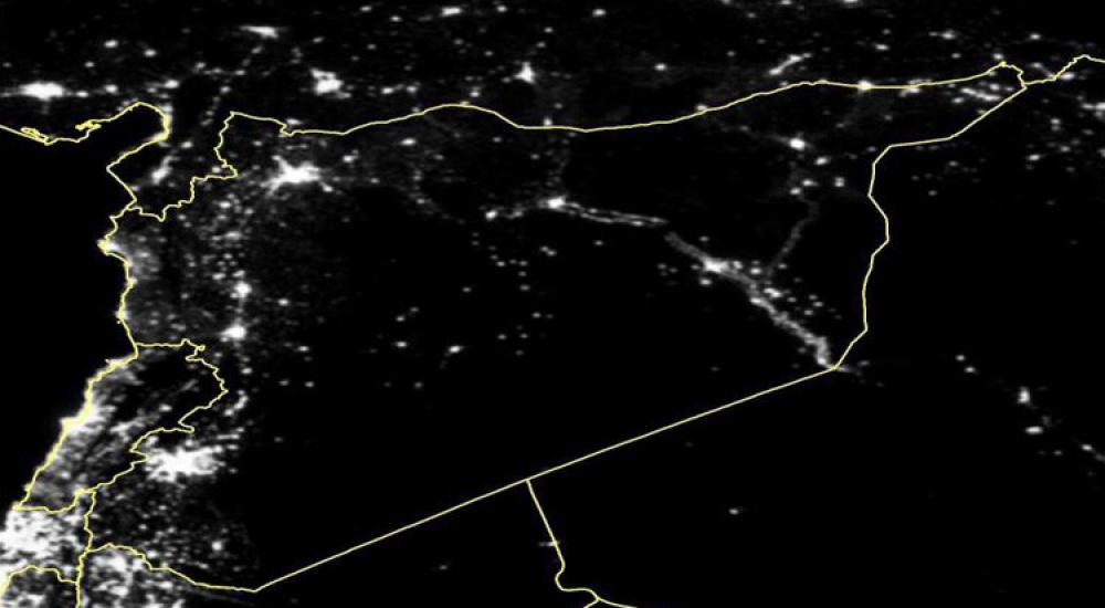 أنوار سوريا ليلا في عام 2011 مع بداية الازمة