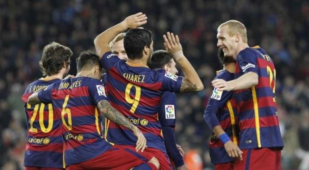 فرحة برشلونة بالفوز
