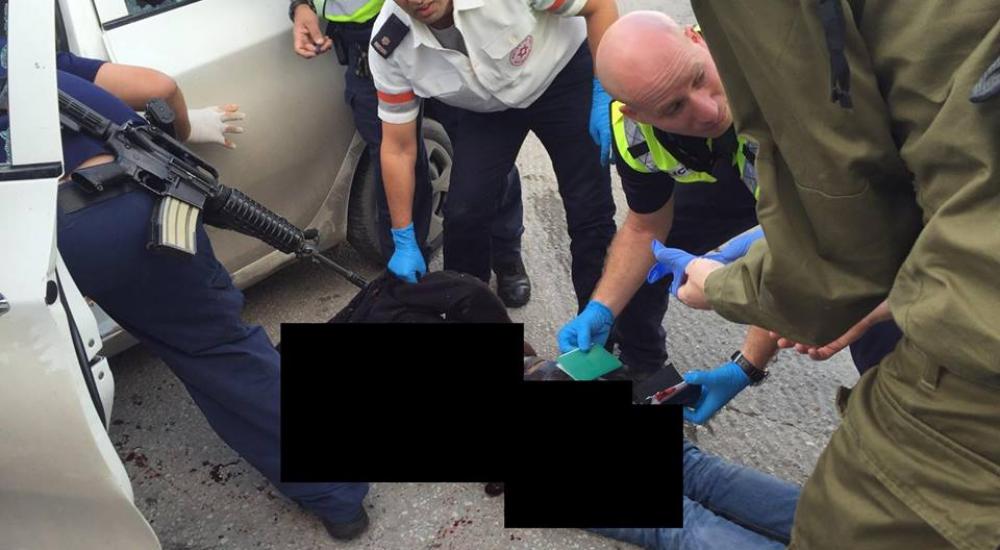 جانب من عملية الدهس التي أصيب بها 4 مستوطنين واستشهد منفذها