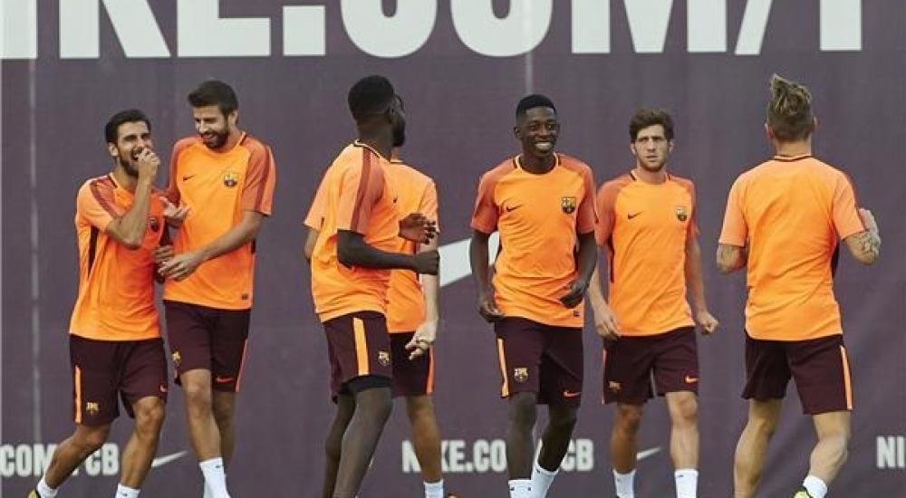 عثمان ديمبلي في تدريبات برشلونة