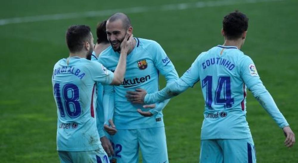 فرحة برشلونة بالفوز