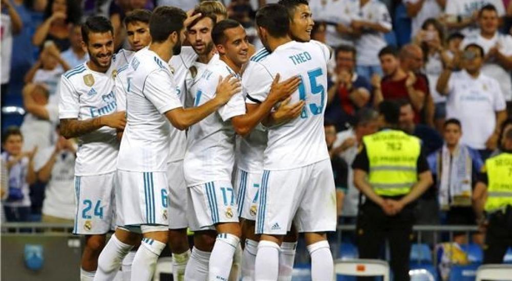 فرحة لاعبي ريال مدريد بالفوز