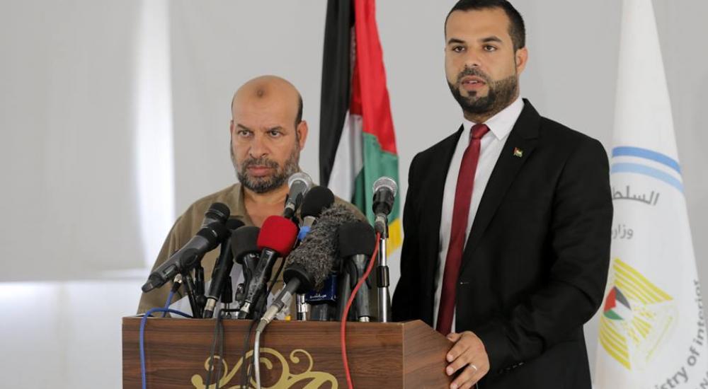 جانب من مؤتمر وزارة الداخلية في غزة