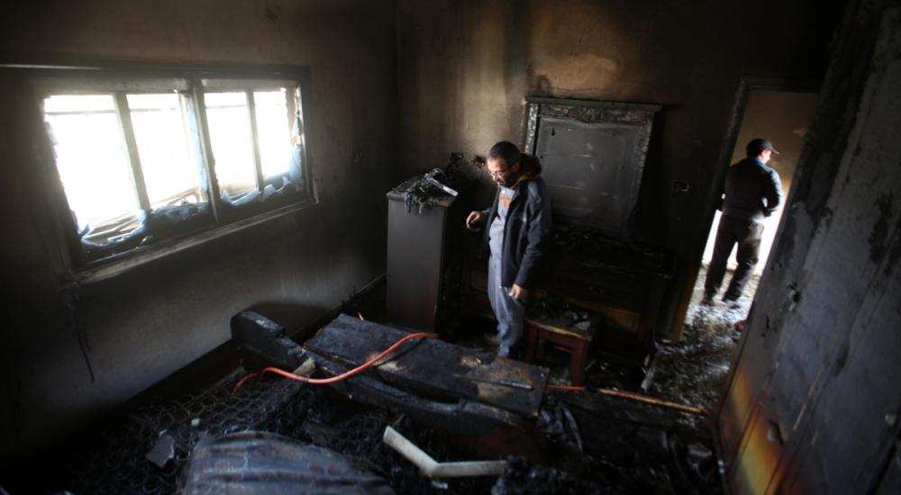 منزل عائلة دوابشة الذي أحرقه مستوطنون فجر اليوم