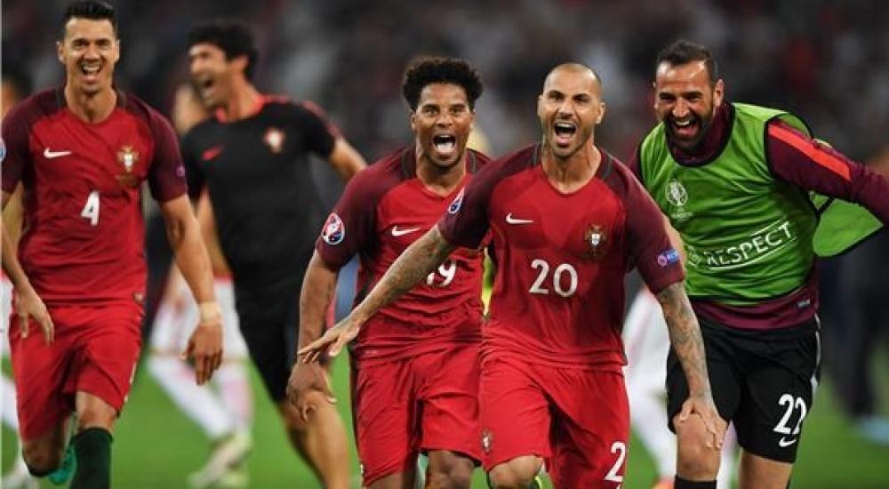 فرحة لاعبي البرتغال بالصعود لنصف النهائي