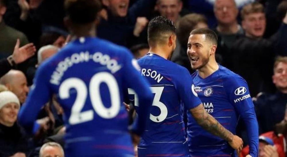 فرحة هازارد مع فريقه