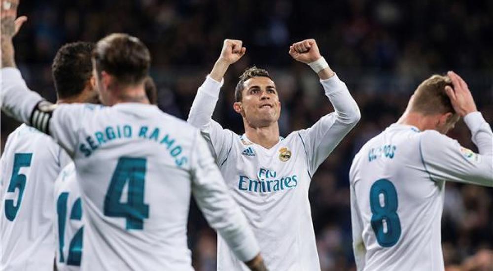 فرحة لاعبي ريال مدريد بالفوز