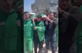 تشييع جثمان الشهيد المسعف إبراهيم صقر الذي ارتقى جراء غارة جوية إسرائيلية استهدفته في غزة