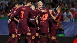 فرحة لاعبي برشلونة