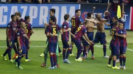 فرحة لاعبي برشلونة بالفوز
