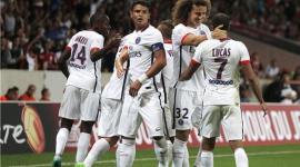 فرحة لاعبي سان جيرمان بهدف المباراة الوحيد