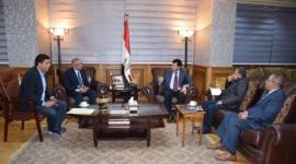 جانب من لقاء وزير الرياضة المصري أشرف صبحي مع مجلس إدارة الهيئة العامة لإستاد القاهرة