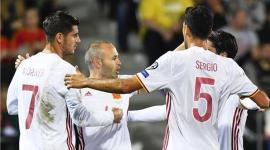 فرحة منتخب إسبانيا بالفوز
