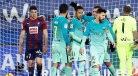 فرحة لاعبي برشلونة بالفوز