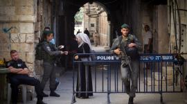 حاجز لشرطة الاحتلال الإسرائيلي في مدينة القدس المحتلة