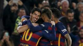 فرحة لاعبي برشلونة بالفوز