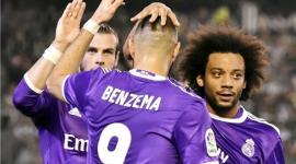 فرحة لاعبي ريال مدريد بالفوز بسداسية على ريال بيتيس
