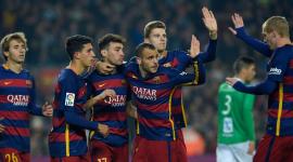 فرحة لاعبي برشلونة بالفوز