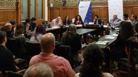 جانب من الندوة التي نظمها منتدى التواصل الأوروبي الفلسطيني