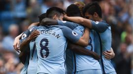 فرحة لاعبي مانشستر سيتي بالفوز