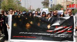 جانب من مظاهرة في العراق احتجاجا على مشروع قانون بشأن الأحوال الشخصية 