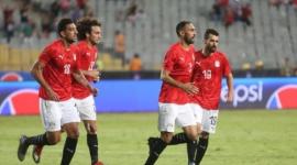 فرحة منتخب مصر بهدف المباراة