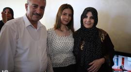 أجواء الفرح في منزل الطالبة المتفوقة إيمان أبو حصيرة