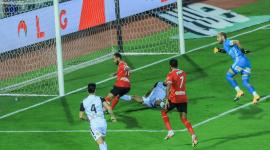 سليمان أثناء تسجيله الهدف