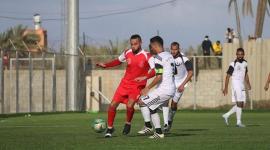 جانب من مباراة خدمات البريج وأهلي غزة