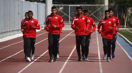 جانب من تدريبات منتخب ألعاب القوى في غزة