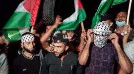 أحد الشبان الثائرين يتحدث لصفا عقب مشاركته بفعاليات الإرباك الليلي شرقي خان يونس