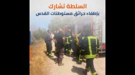 السلطة تشارك بإطفاء حرائق مستوطنات القدس