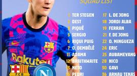 تشكيلة برشلونة لمواجهة نابولي اليوم في الدوري الاوروبي 17-2